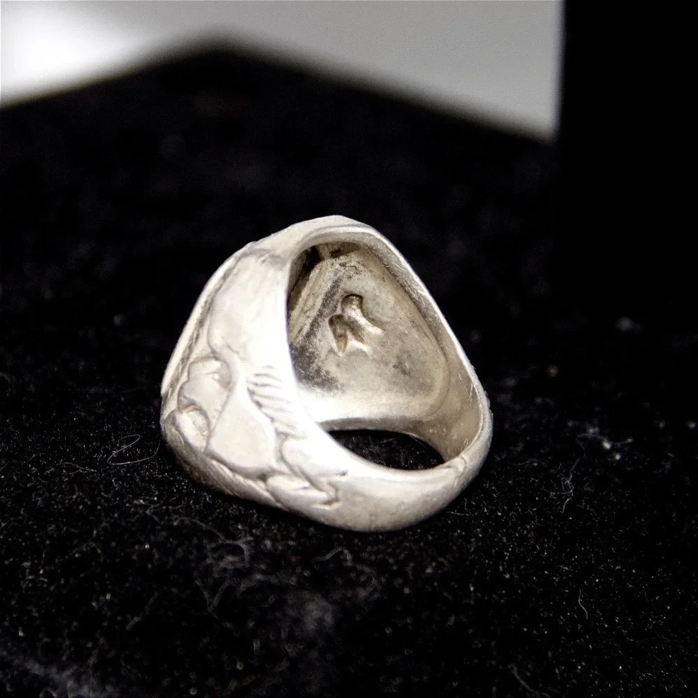 Vintage‎ USN United States Navy Sterling Silver Class Ring Signet Eagle Size 8